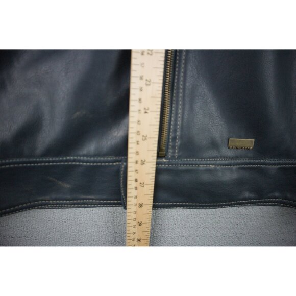 Point Zero Faux Leather Motorcycle Cafe Striped Jacket XL - Picture 8 of 8